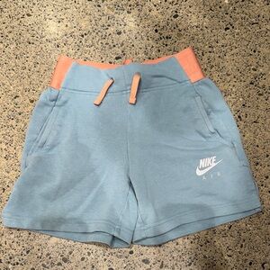 Nike Kids Light Blue Shorts with Coral Waistband